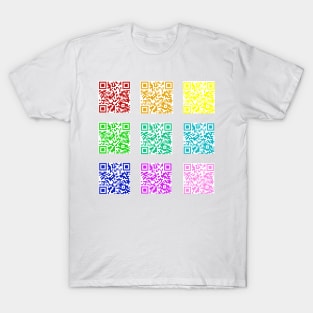 Rainbow Rickroll QR Code Sticker Pack T-Shirt